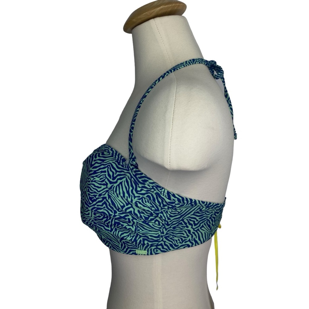 Cleo Hattie Twist Bandeau Bikini Top Zebra Animal Print Halter Size 34 DDDD G - Picture 3 of 15